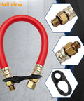 Detail view of 12mm Oil Drain Hose for Honda and Predator Engines with 12mm Threaded Connection and metal connectors