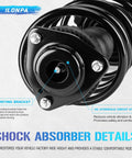 Dodge Grand Caravan Front Struts And Sway Bar Links Kit For 2008 To 2019 Not For RT Or GT Models And Not Compatible With Nivomat Rear Suspension Easy Installation Durable Front Suspension Upgrade For Smooth Ride And Tight Handling. black front strut close-up
