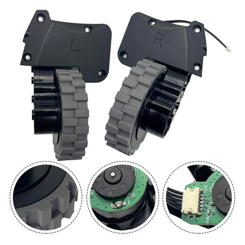 Universal Robot Vacuum Wheel Upgrade For ABIR X5 X6 X8 With Smooth Steering And Differential Drive, showing left and right wheels