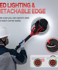 Worker using Drywall Sander Upgrade For DIY Home Projects With 8 Amp Motor, 7 Speed Settings 800 To 1800 RPM, Vacuum Dust Collector