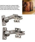 135 Degree Corner Cabinet Hinge Set for Kitchen and Bath, Tough as Nails Cold Rolled Steel 2 Pack close-up and installed view