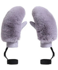 Womens Winter Ski Gloves With Faux Fur Palm And Sheepskin Lining, Cozy Warm Snowboard And Cycling Gloves For Cold Weather