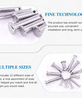 96-Piece Stainless Steel Clevis Pin Assortment Kit With Flat Head Single Hole Pins 304 Grade 12 Sizes From M3 To M5 display