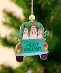 Chickmas Farmhouse Style 3D Wooden Christmas Ornament Four Inch Hanging Chicken Decor with Merry Chickmas text on tree
