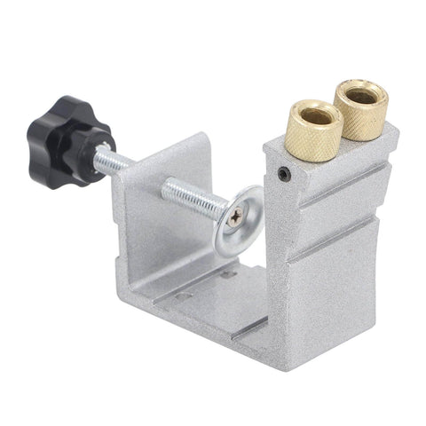 Adjustable Pocket Hole Jig Set With Inclined Punch Locator And Aluminum Alloy Drilling Guide Kit, side view