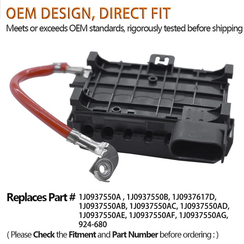 Close-up of Direct Drop In Fuse Box Relay Panel With Battery Terminal For Vw Jetta Golf Mk4 Beetle 1999 To 2005 No Sweat Bolt Up Replacement.