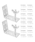 2 Pack Silver L Shaped Brackets With Wing Nuts For Roman Shades No Fuss Installation Heavy Duty Metal Mounting Brackets With Screws