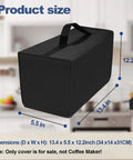 Heavy Duty Waterproof Dust Cover For Single Serve Coffee Makers That Keeps Your K Cup Pod Machine Covered From Dust And Spills Like A Pro, 13.4 x 5.5 x 12.2 inches, black, shown in kitchen environment with measurements