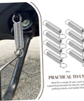 Top Tier 8 Piece Mechanical Compression Spring Kit Perfect For Crafting And E V Brackets Plus Ladder Feet Heavy Duty Stainless Steel Stuff That Holds Tight. 8 stainless steel springs on EV bracket and stand