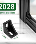 36 Piece 2020 Series Aluminum Extrusion Connector Kit With Black 2028 Corner Bracket 74 M5 T Nuts And Screws Washers And Allen Wrench Heavy Duty Pro Grade Build For 20S Aluminum Rail Systems, black 2028 corner bracket on 20x20 aluminum extrusion