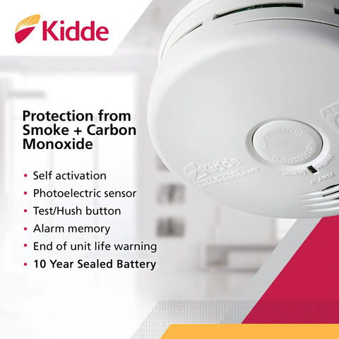 Close-up view of 2-In-1 Smoke And Carbon Monoxide Detector Combo With 10 Year Battery For Whole Home Safety featuring sensors.
