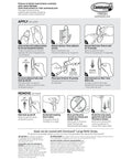 Instruction manual for Designer Damage Free Wall Hooks Set With Sixteen Hooks And Twenty Four Adhesive Strips Holds Up To Five Pounds No Tools Needed Great For Hanging Organization And Storage In Your Home, detailing application and removal process.