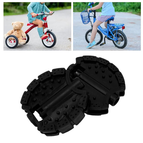 Two Piece Plastic Kids Pedals Set For Tricycles And Bikes Black Non Slip Foot Pedals Front Wheel Mat Foot Rest for strollers