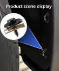 Close-up of Heavy Duty Car Body Screws And Bolts Set 100 Pieces For Bumpers Fender Bolts installed on a vehicle