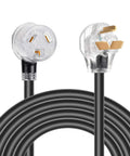 Heavy Duty 3 Prong Dryer Extension Cord 30 Amp NEMA 10-30P To 10-30R With Lighted End, 10 Feet, 125/250V, Safe Power Extension