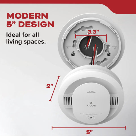 Three Pack 20SAR Smoke Detectors Hardwired With AA Battery Backup For Home Safety, Detects Smoke Faster By Twenty Five Percent, 85 Decibel Alarm With Red LED Visual Alert; 5-inch design
