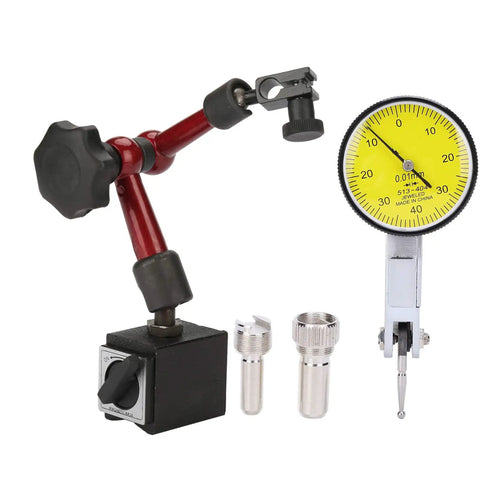 Small Dial Indicator With Magnetic Base And Flexible Stand For Precise Measurements Beefy Pro Grade Lever Dial Test Indicator With Stable Magnetic Mount Easy On Off Movement Shop Ready Durable Heavy Duty Construction For Workshop Use, yellow dial