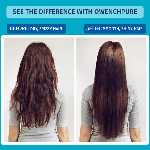 Comparison of hair before and after using Shower Filter For Chlorine Removal With High Output And KDF 55 Filtration