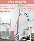 Powerful Milk Frother With Double Whisk Handheld Electric Foam Maker being cleaned, demonstrating ease of washing in glass and sink.