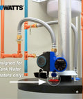 Hot Water Recirculation System With Programmable Timer For Instant Hot Water At Every Faucet And Shower, Easy DIY Install, close-up of installed pump and valves