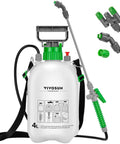 1 Gallon Garden Sprayer With 3 Nozzles For Plants Weeds And Lawn Care, Long 50 Inch Hose, Pressure Relief Valve, Adjustable Nozzle From Fine Mist To Direct Spray