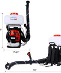 Gas Powered Mosquito Fogger Backpack Sprayer With 20L Tank For Garden And Farm, Beast Pro Grade Cold Fogger with dimensions.