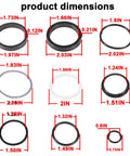 Round Baler Tension Gate Cylinder Seal Kit For John Deere Balers And Sprayers dimensions chart with various sizes of seals displayed.