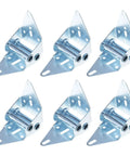 Six Pack Stainless Steel Garage Door Hinges With Eight Screws For Heavy Duty Weatherproof Performance On Standard Doors