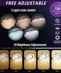 12X Magnifying Glass With Light And Swing Arm Stand For Crafts And Reading Hands Free Real Glass Lens 84 LED Desk Magnifier