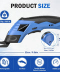 2026 Upgrade Cordless Electric Cutting Tool with Sharp Stainless Steel Blades for Effortless Threading Through Fabric Leather Cardboard Carpet And Thin Metal Sheets Powerful Motor For Smooth Precise Cuts, 23cm long.