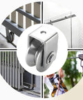 Beefy Heavy Duty Stainless Steel Pulley Kit With Dual Wheel Track System Bolt Attached 2 Pack For Gym Cable Devices V Type Rollers 400 Kg Max Load Perfect For Weight Hoisting on cable track