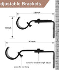 Adjustable brackets for Extra Long Curtain Rod 120 To 170 Inches, 1 Inch Heavy Duty Blackout Drapery Rod For Sliding Glass Doors