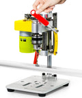 Mini Benchtop Drill Press With 7 Speed Settings And B10 Chuck, handles varied bits, shown in a compact design for precise drilling.