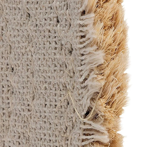 Badass 6 Inch Sisal Buffing Wheel For Metals, Fast Cutting Polsher Pad With Half Inch Arbor Hole, Heavy Duty Spiral Sewn Design showing natural sisal fibers.