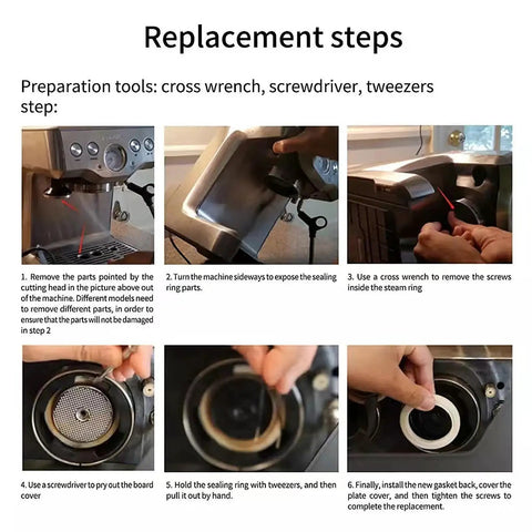 Steps to install 58mm Silicone Group Head Gasket For 9 Series Espresso Machines BES900XL BES920XL BES980XL BES990