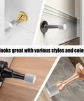 20 Pack Door Stop Rubber Tip Replacements 0.39 Inch Caps For Wall And Floor Protection White Durable Door Stopper Tips Easy Install For Home And Office shown on various door stops in different styles and colors.