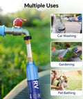 RV Water Filter With Flexible Hose Protector Inline Hose Filter For Camper And Pool in various uses like car washing and gardening.