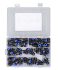 40 Piece Pneumatic Fitting Kit Includes Splitters Elbows Tees And Straight Connectors For 5/16 Inch Tubing in storage case