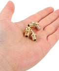 Top Tier 9 Piece Copper Grease Nipple Kit With M8 Threads And Multi Standard Support For Heavy Duty Cars Excavators Plus Fast Precise Golden Hydraulic Fittings Installation, 4 brass nipples in hand