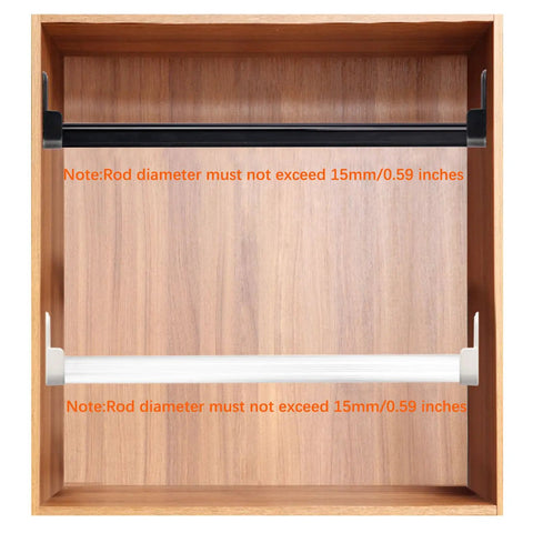Oval Closet Rod End Supports 18 Pack White For Standard 15x30mm Flat Rods Wardrobe Rod End Brackets For Aluminum Wood And Stainless Steel Rods Easy Install shown installed
