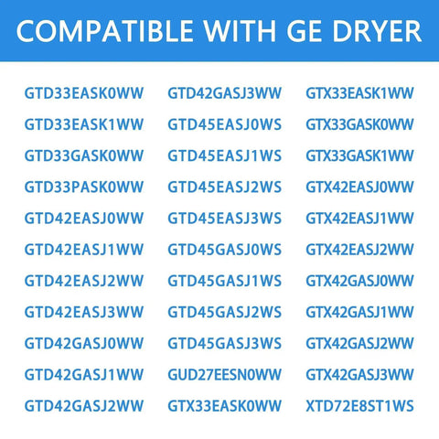Image listing dryer models compatible with Direct Fit Dryer Timer Control Knob Replacement for GE General Electric.