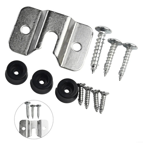 Heavy Duty Metal Wall Mount Bracket With Screws And Pads For Secure Dartboard Hanging On Wall Backboard Or Cabinet Silver Finish Easy Install Hardware Kit