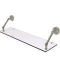 Prestige Regal 30 Inch Floating Glass Shelf Polished Nickel Solid Brass Wall Mount With Three Eighths Inch Tempered Glass Concealed Screws