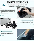 Instructions for Automatic Electric Portafilter Cleaner For Coffee Grounds, showing installation and power setup.