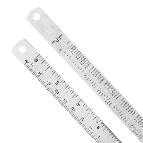 6 Inch Stainless Steel Ruler Set Of 4 With Safe Non Sharp Edge For Students And DIY Projects Durable Rustproof Metal Measuring Tool