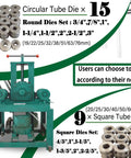 Lgxenzhuo 2.2Kw Electric Pipe Bender With 24 Dies for smooth bending tasks showing 15 round and 9 square die options.