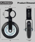 Heavy Duty Farm Gate Wheel For Metal Tube Gates 6 Inch Wheel Fits 1-5/8 To 2 Inch OD Beats Gate Dragging Weatherproof Design For Outdoor Use Black 1 Pc