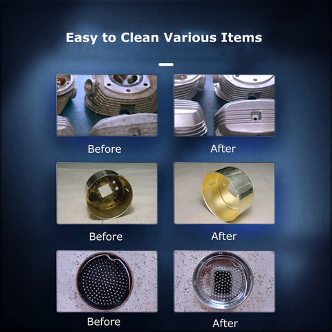 Before and after cleaning results with 30L Ultrasonic Cleaner With 40kHz Heating, Digital Controls, And Heavy Duty Tank For Jewelry Cleaning And Carburetor Parts
