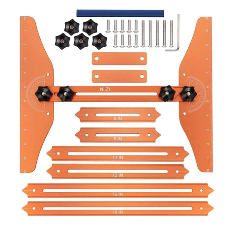 No Sweat Stair Treads Gauge Template With Quick Adjust Flex Angles For Dead On Precision On Spiral And Standard Runs ideal drywall layout, orange aluminum components.