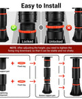 Heavy Duty Adjustable Bed Support Legs 4 Pack 8.4 To 13.5 Inches Holds 4400 Pounds Each installation instructions and locking mechanism.